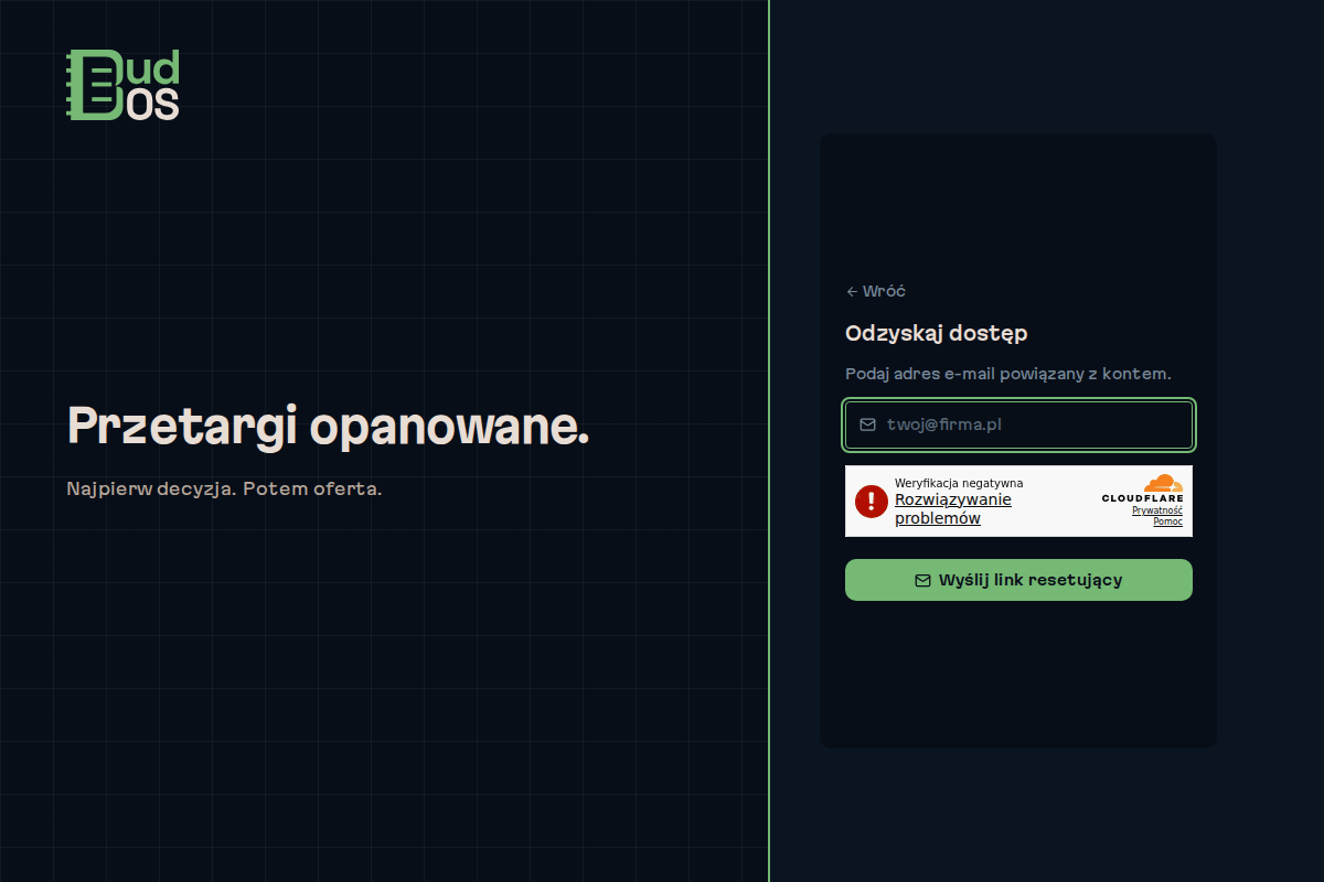 Otwórz formularz resetu hasła